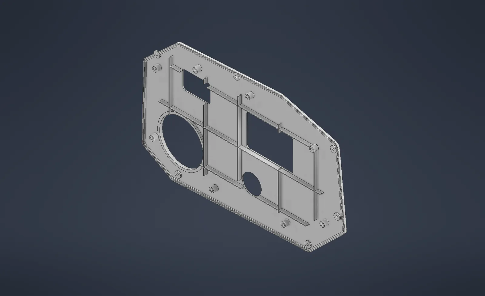 Isometric CAD view of the door module carrier concept geometry