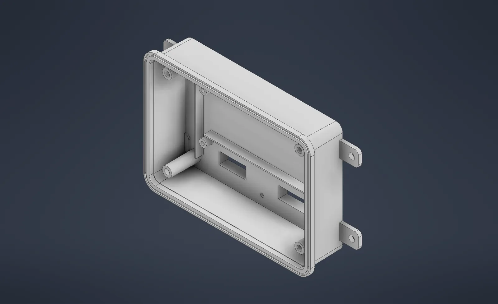 Isometric CAD view of the electronic control unit housing concept geometry