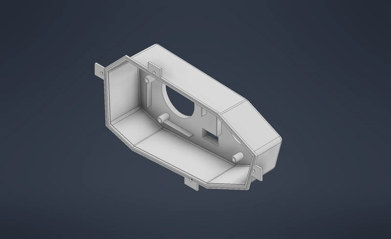 Isometric CAD view of the headlamp rear housing concept geometry